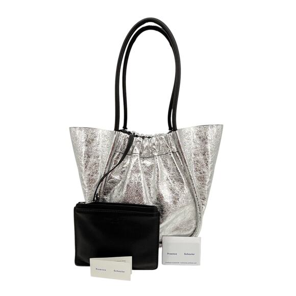 PROENZA SCHOULER Large Ruched Tote in Metallic Crinkled Leather - Picture 3 of 16